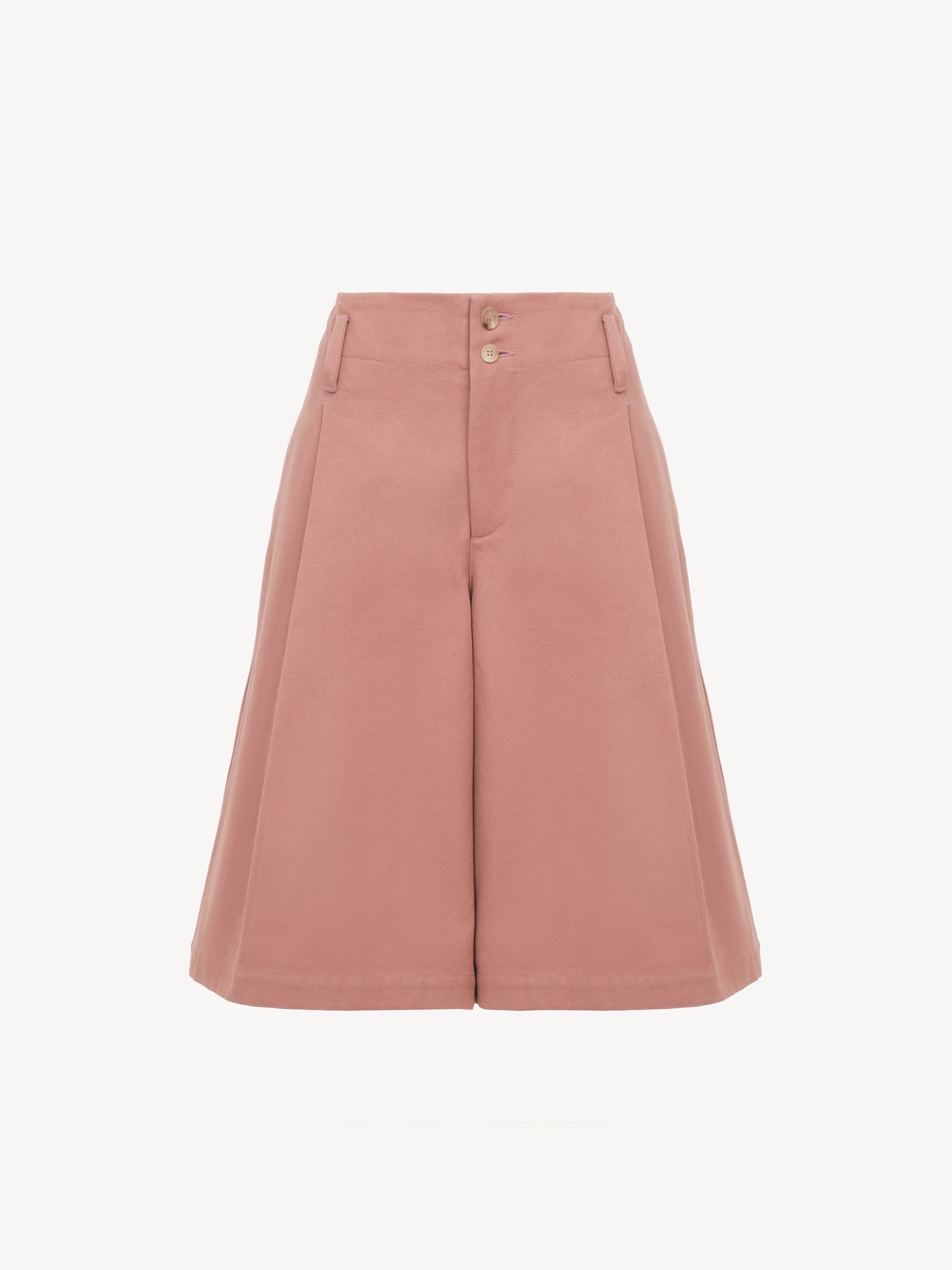 HIGH-RISE WIDE-LEG BERMUDA SHORTS IN COTTON - 2