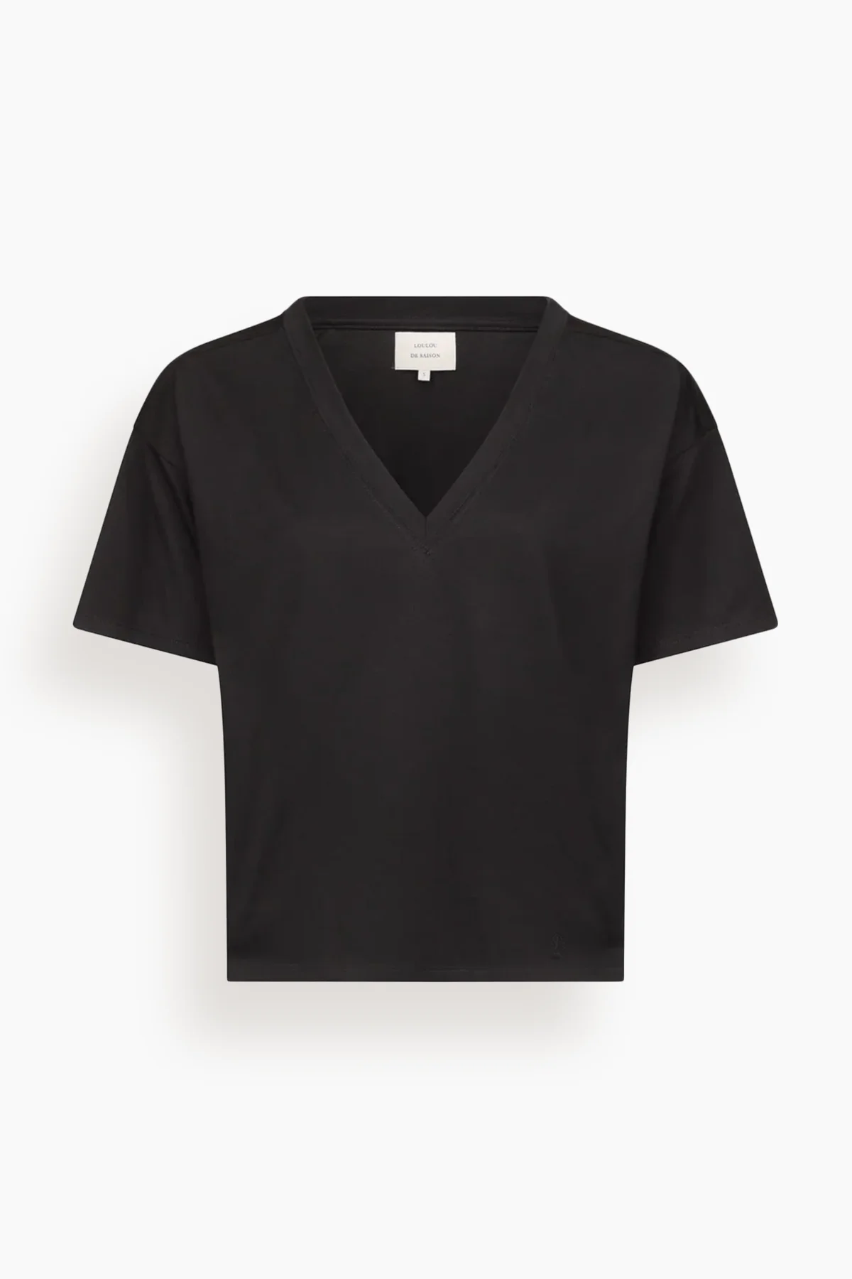 Faaa V-Neck T-Shirt in Black - 1