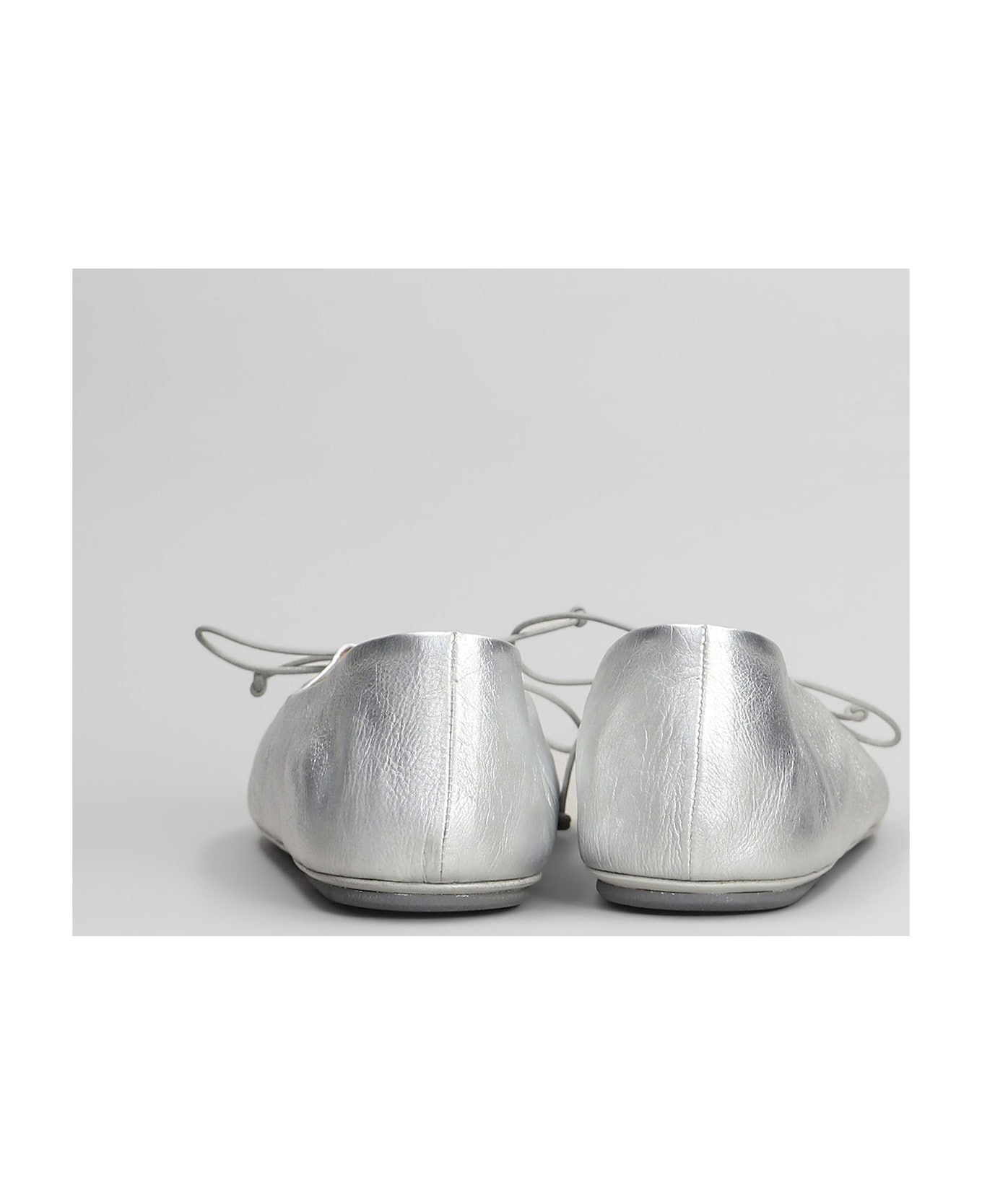 Girella Ballet Flats In Silver Leather - 4