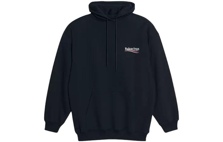 Balenciaga Embroidered Political Campaign Oversized Hoodie 'Black White' 620947TKVI91070 - 2