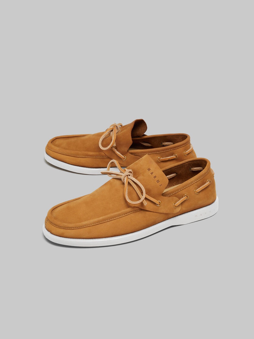 BROWN NUBUCK BOAT LOAFER - 5