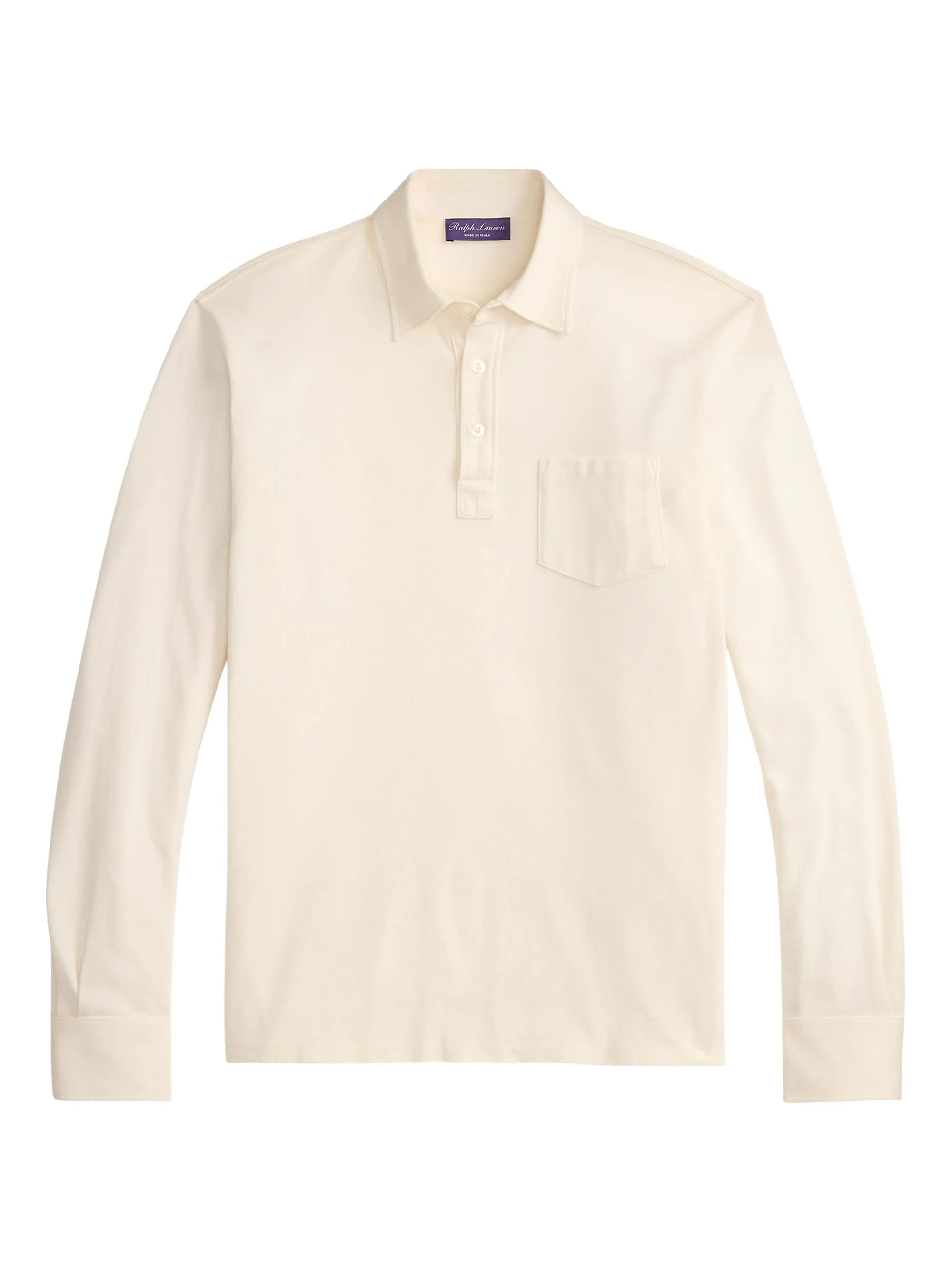 Men's Cotton-Cashmere Piqué Polo Shirt - Classic Cream - 1