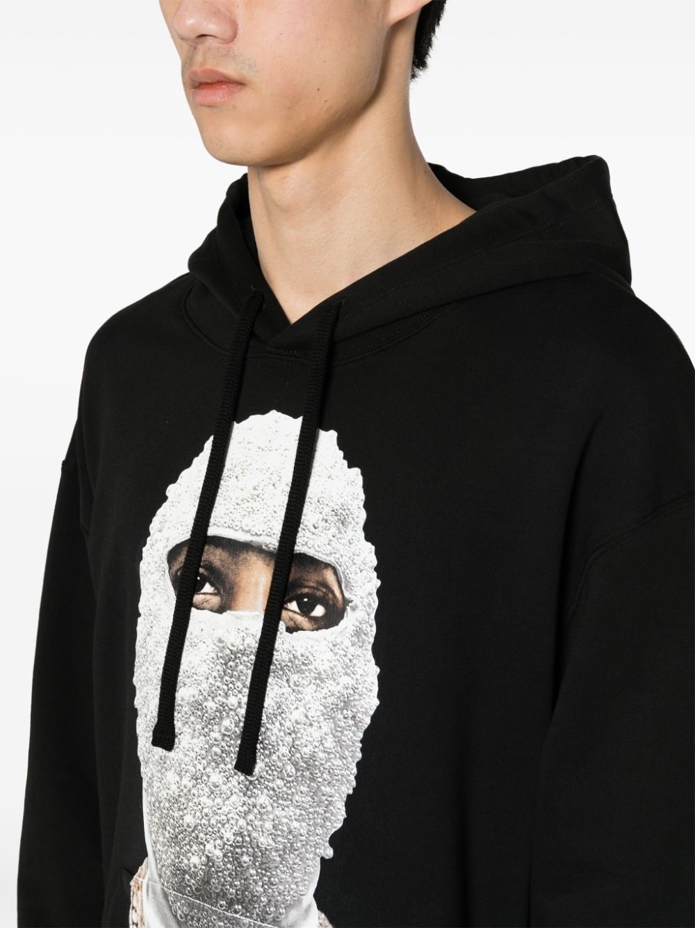 face-print cotton hoodie - 5