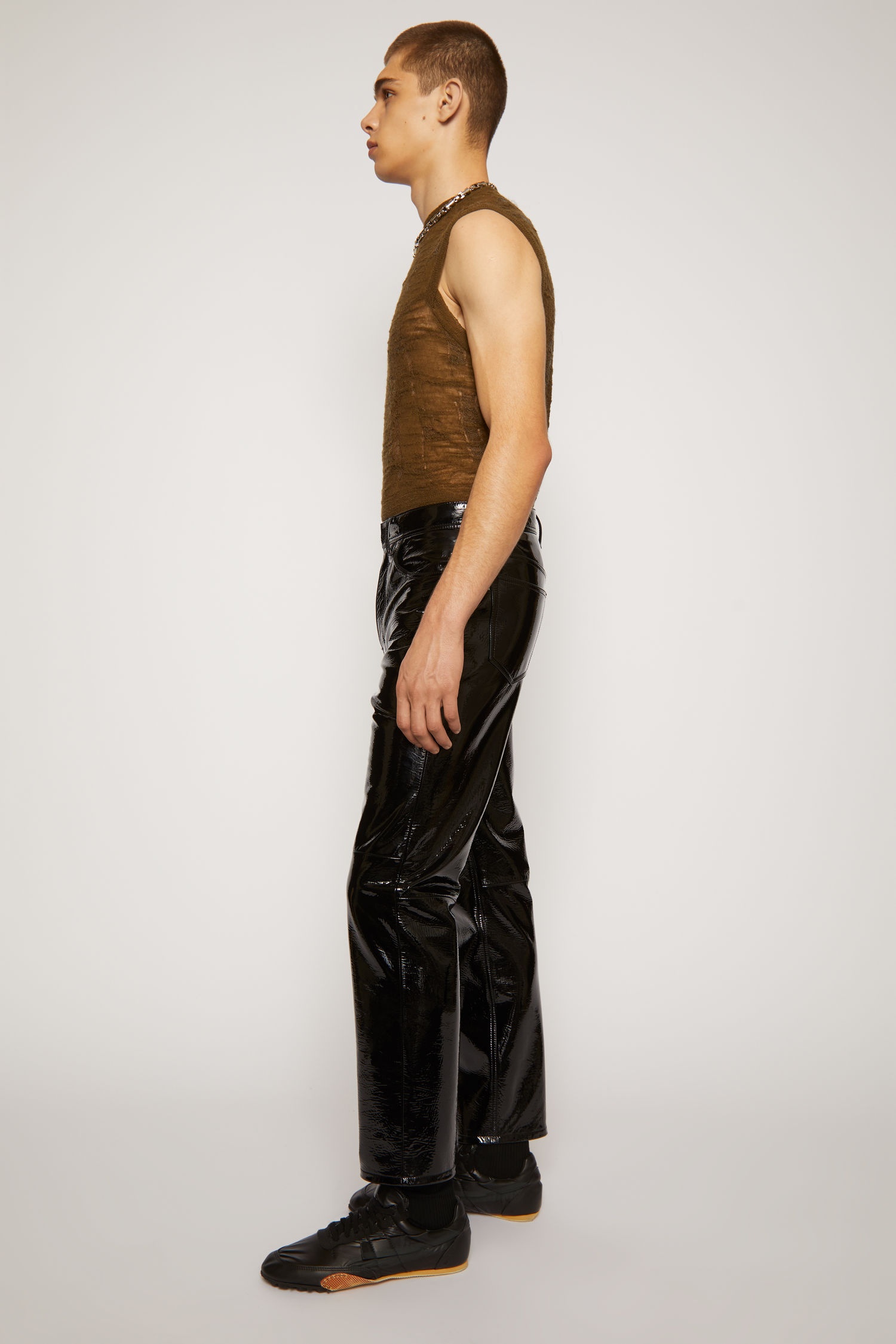 Patent leather trousers black - 3