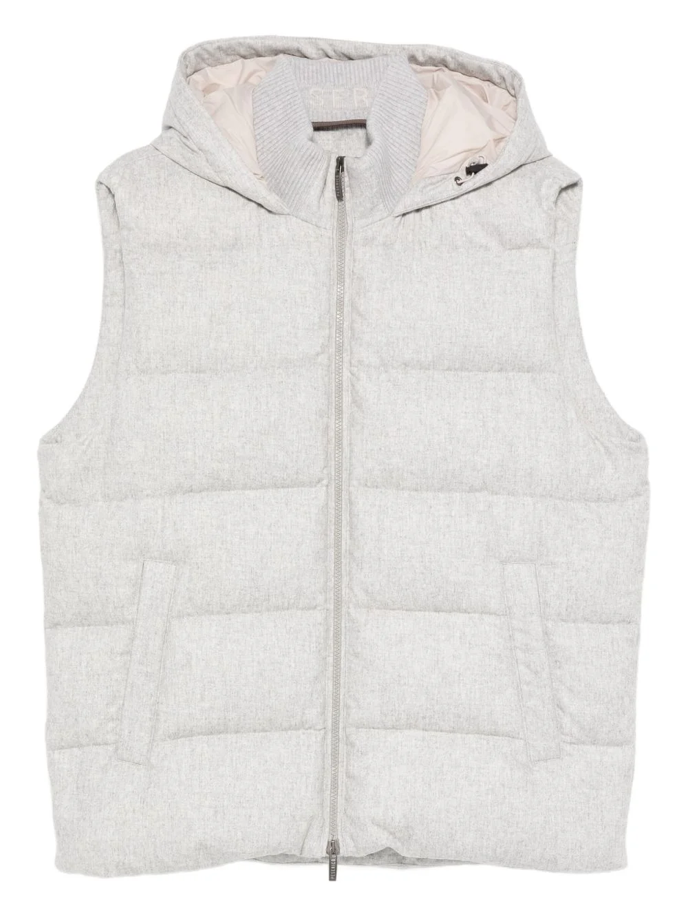 hooded quilted gilet - 1