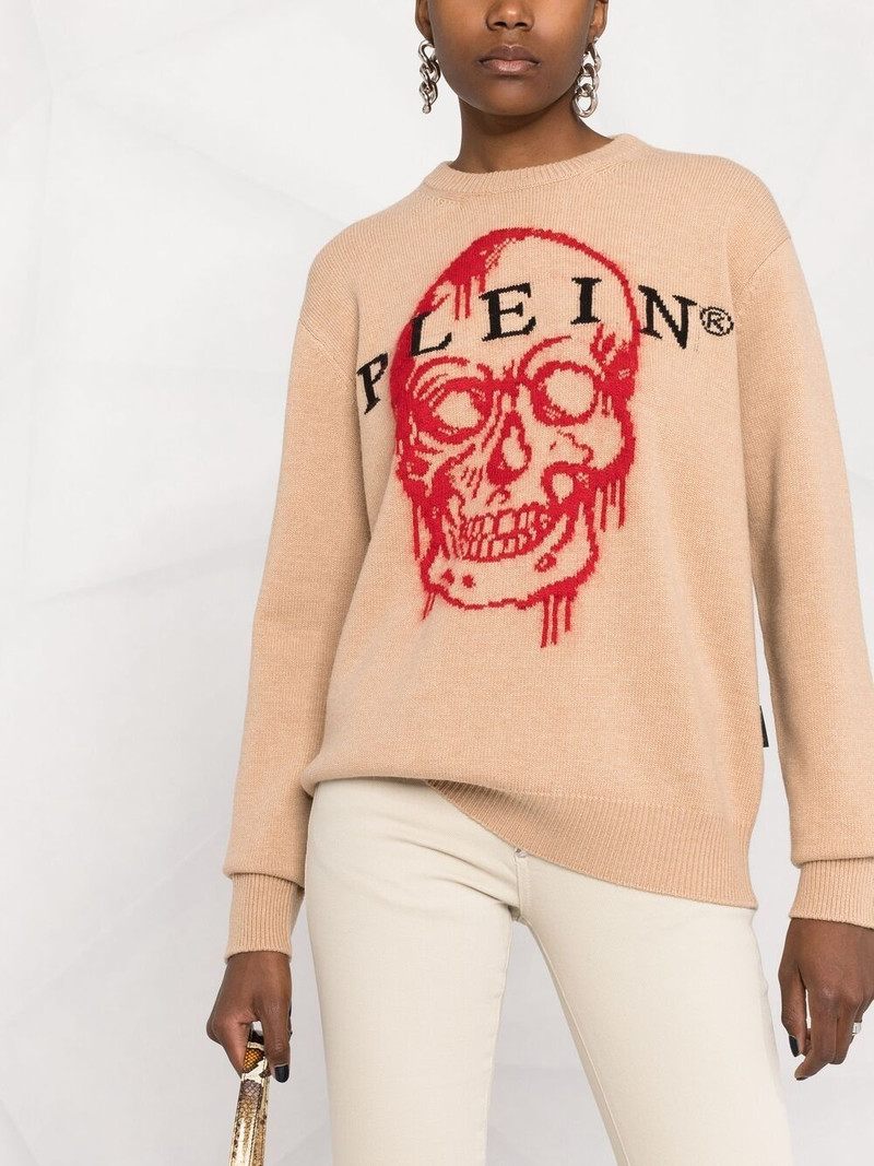 intarsia-knit skull jumper 5
