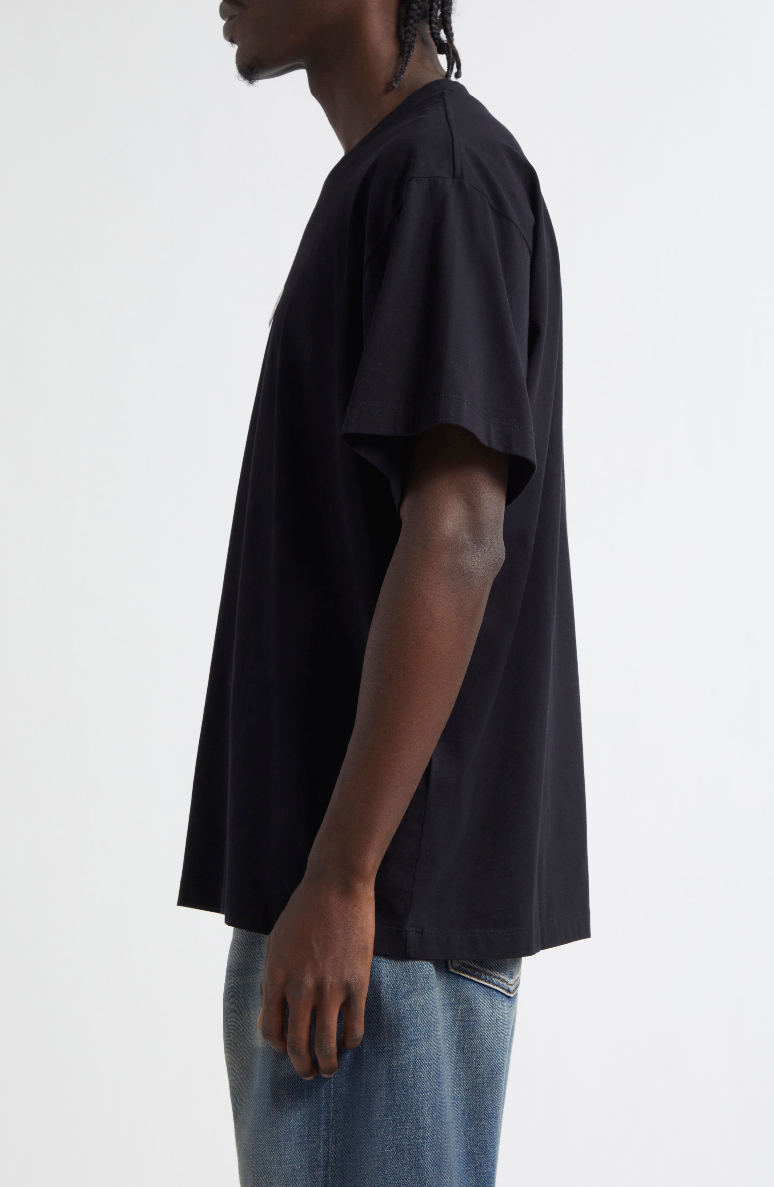 MM6 Maison Margiela Numeric Logo Patch T-Shirt in Black at Nordstrom - 4