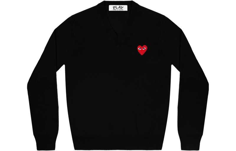 Comme des Garçons PLAY COMME des GARCONS PLAY V-Neck Pullover Red Emblem 'Black' AZ-N002-051-1 outlook