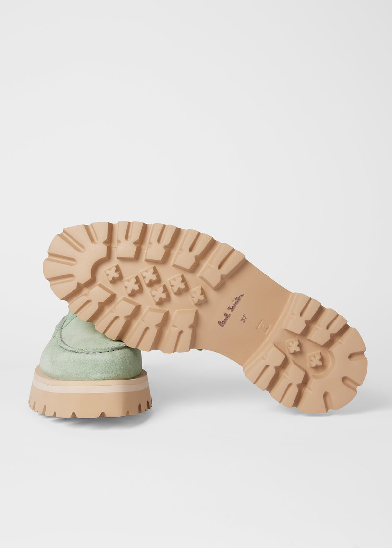 Mint Green Suede 'Felicity' Loafers 3