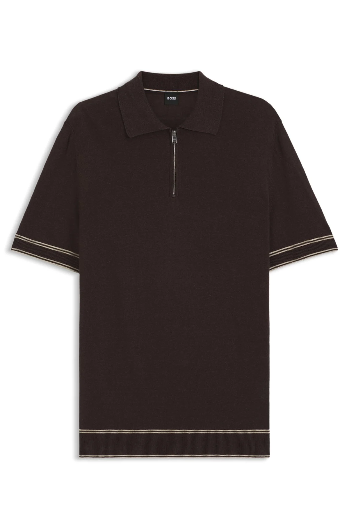 ZIP-NECK SWEATER IN A LINEN BLEND - 1