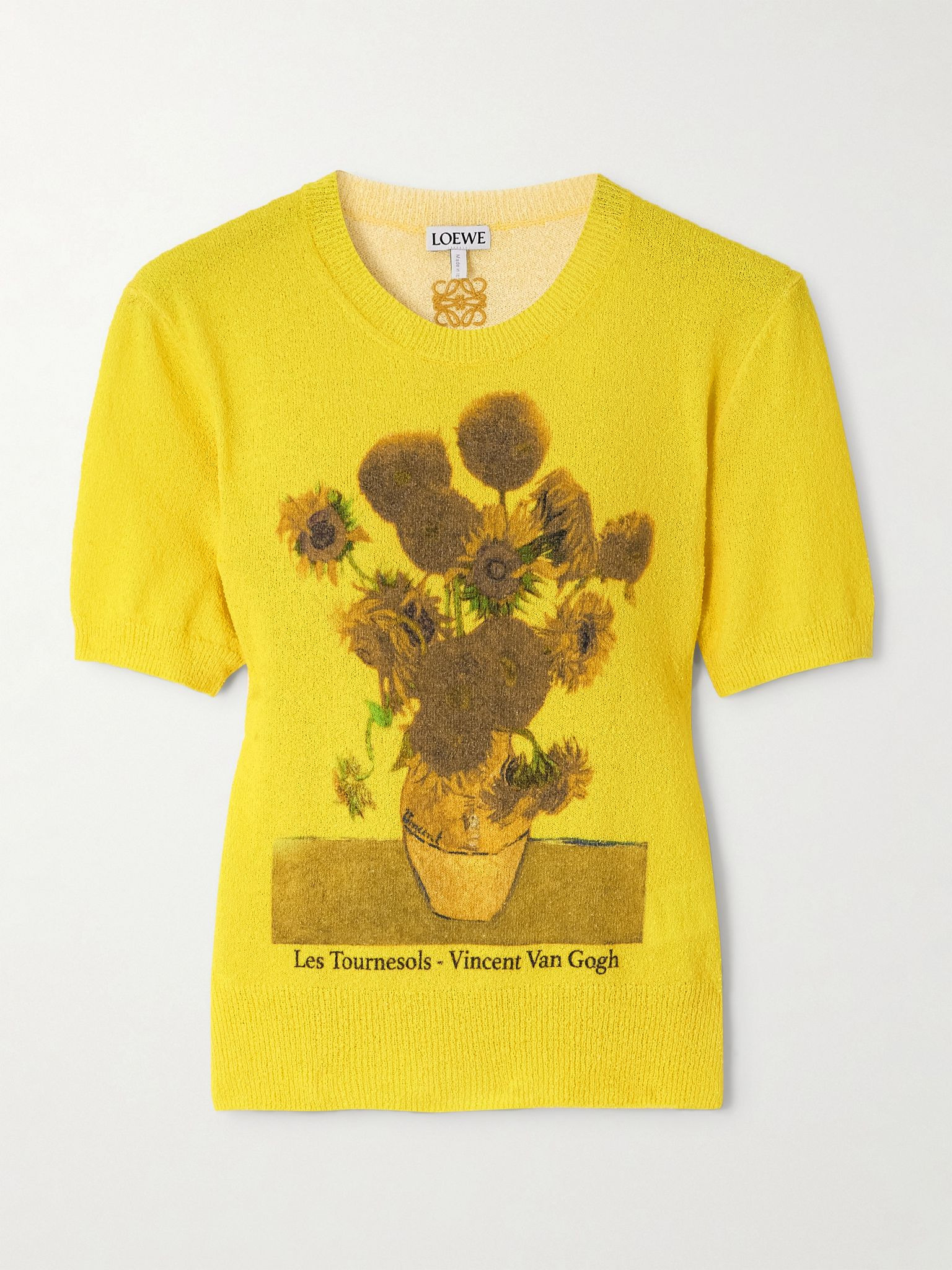 Printed cotton-blend terry T-shirt Yellow - 1