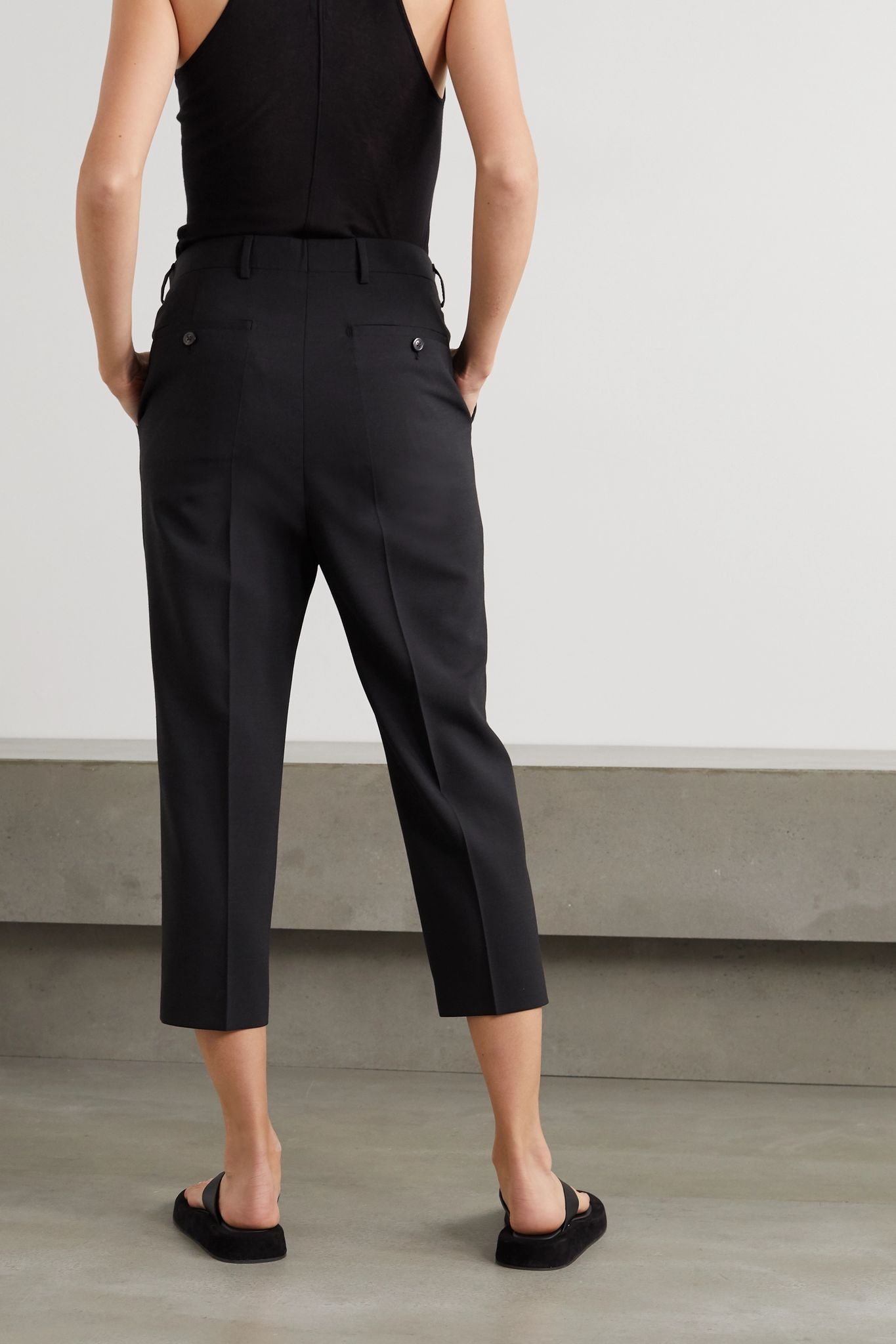 Cropped crepe slim-fit pants  - 4