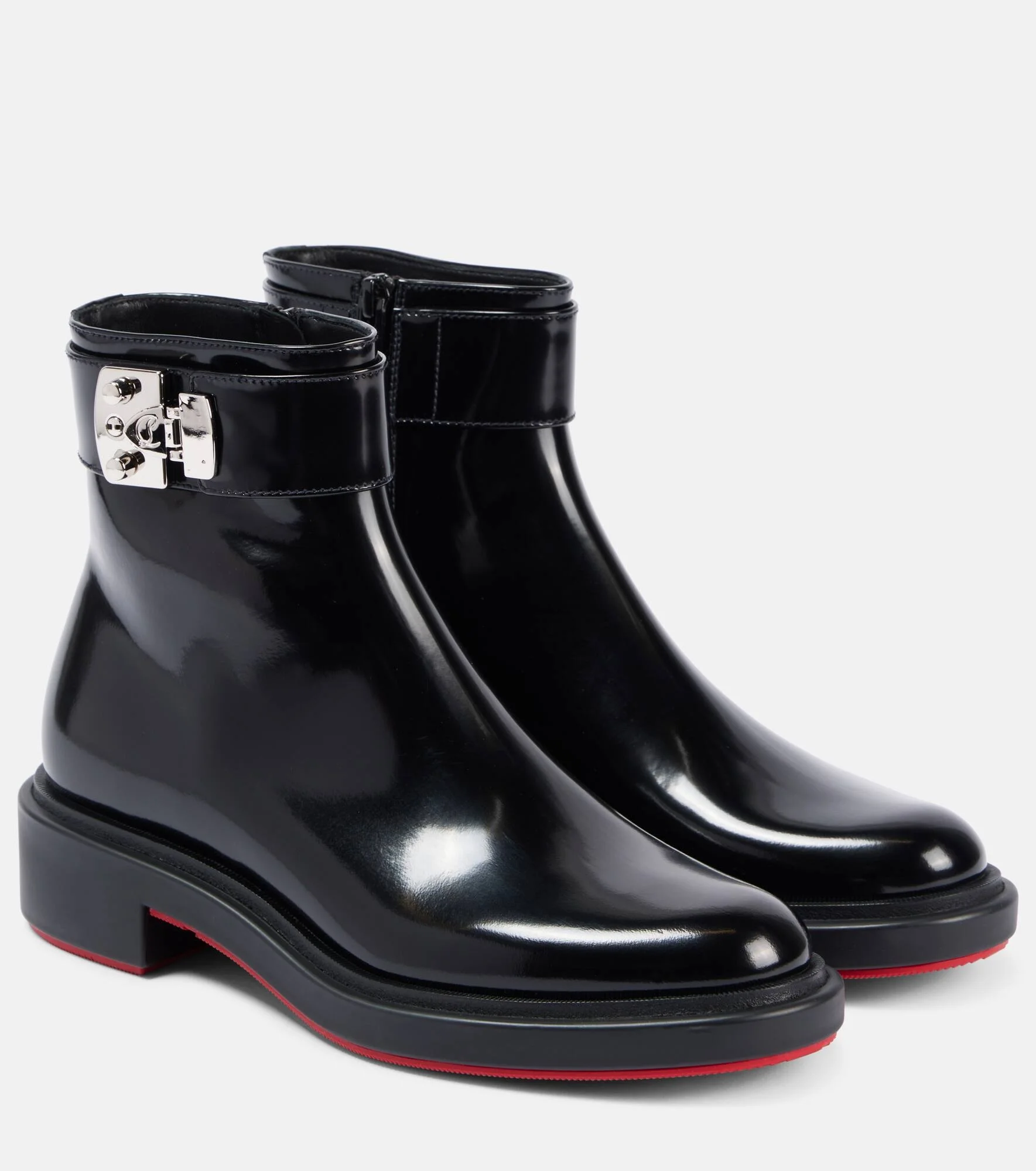 Urban Booty Lock polished leather ankle boots - 1