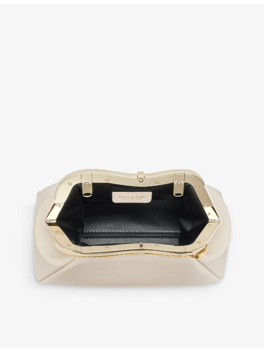 Serpentine leather clutch bag - 5