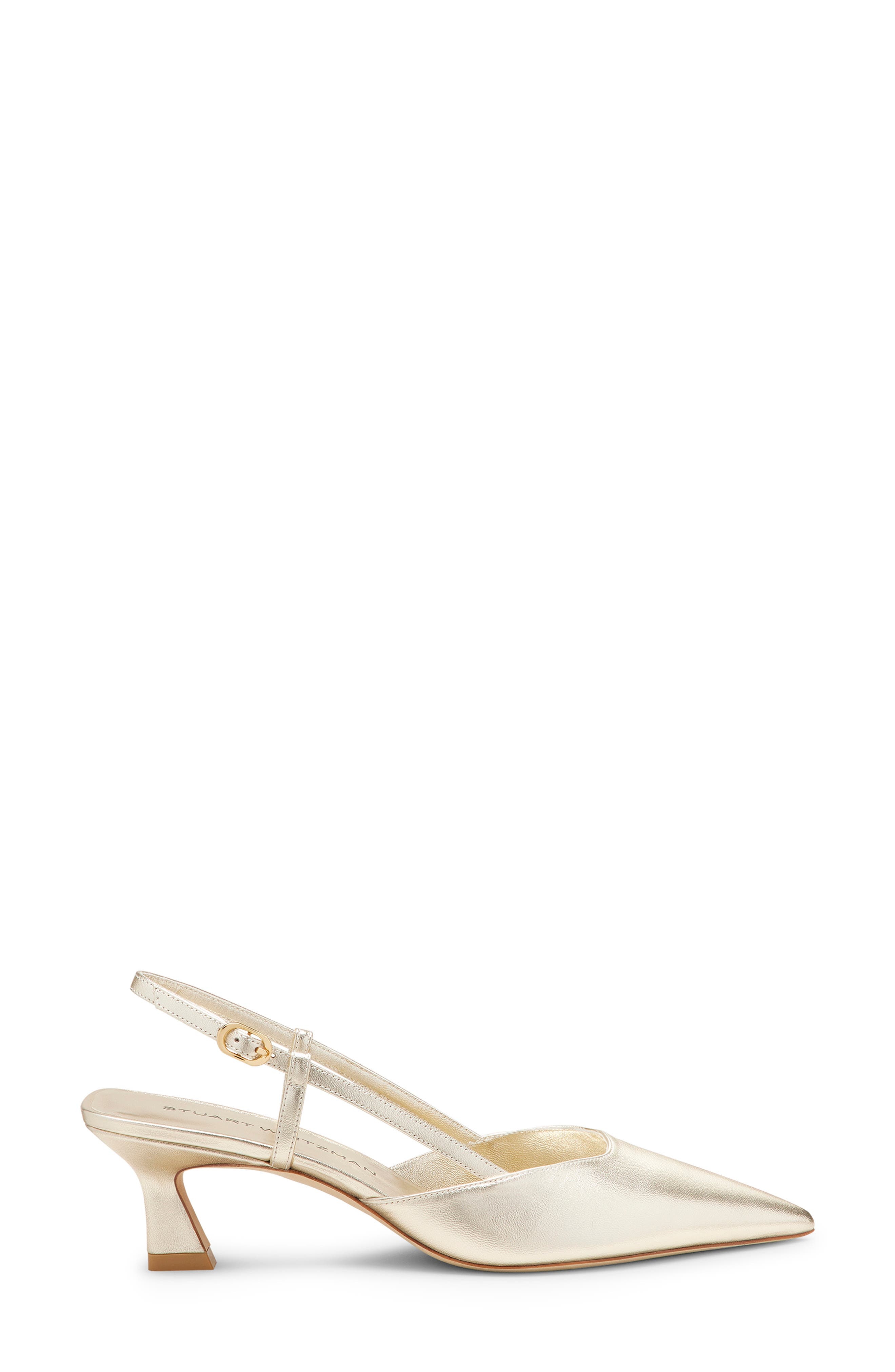 Stuart Weitzman Vinnie 50 Slingback Pump in Light Gold at Nordstrom - 3
