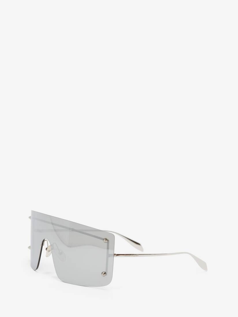 Spike Studs Mask Sunglasses in Silver - 2