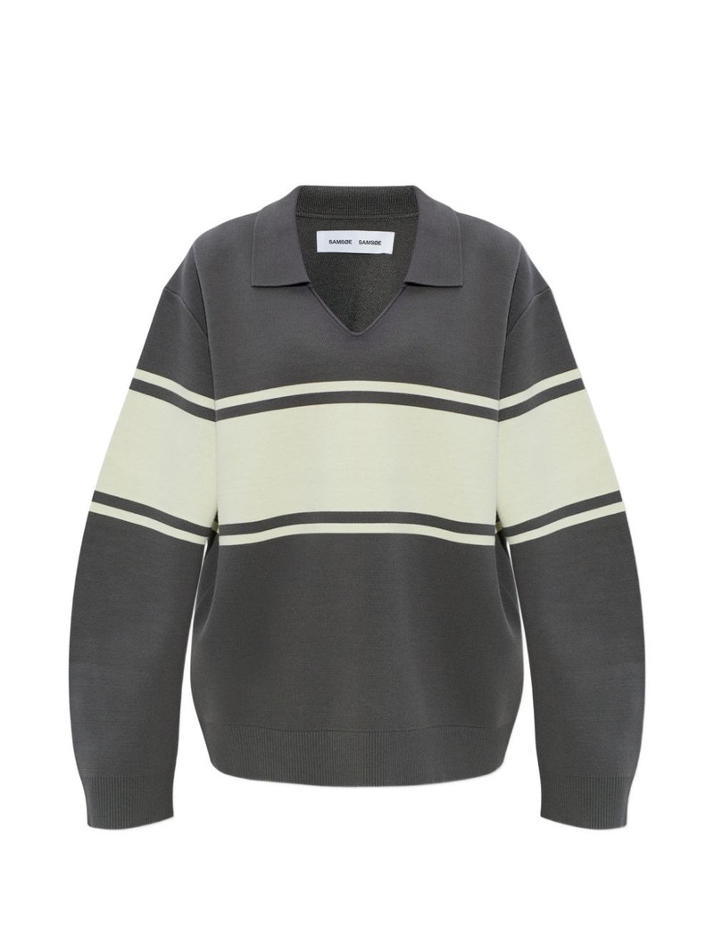 Saanne striped collared sweatshirt 1