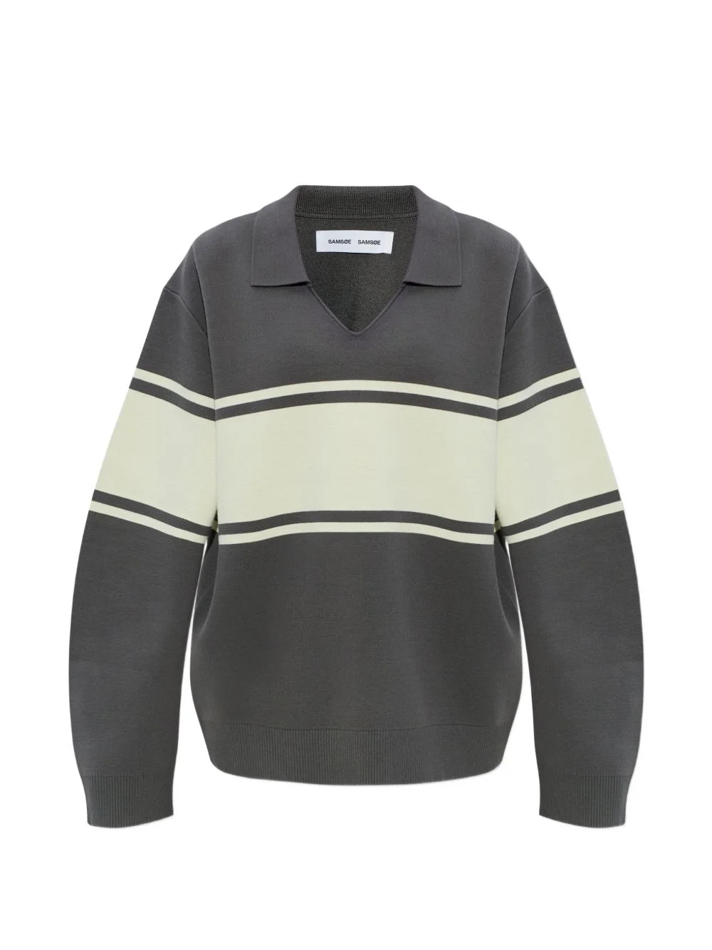 Saanne striped collared sweatshirt - 1