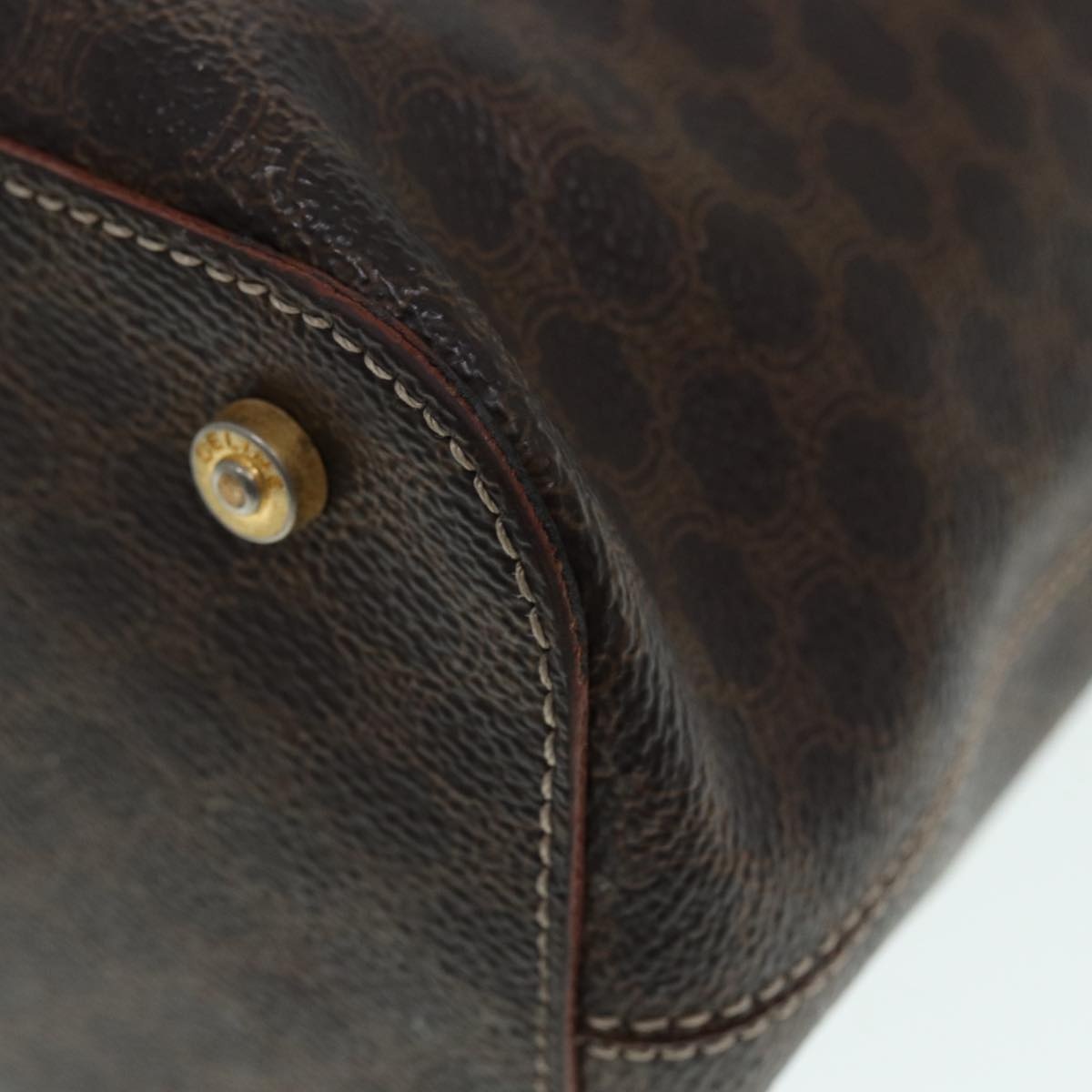 CELINE Macadam Canvas Hand Bag Pvc Brown - 14