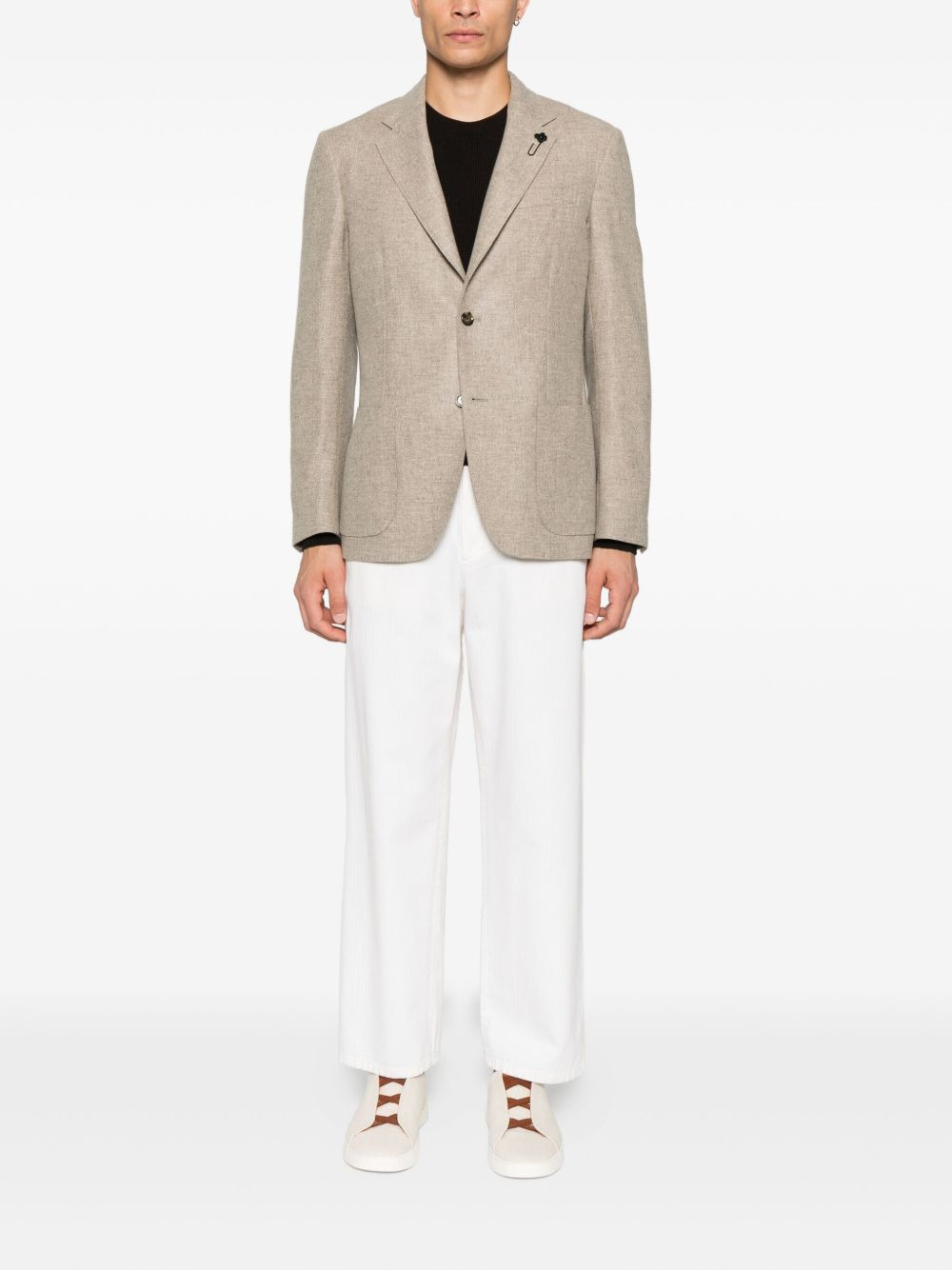 patch-pocket two-button jacket - 2