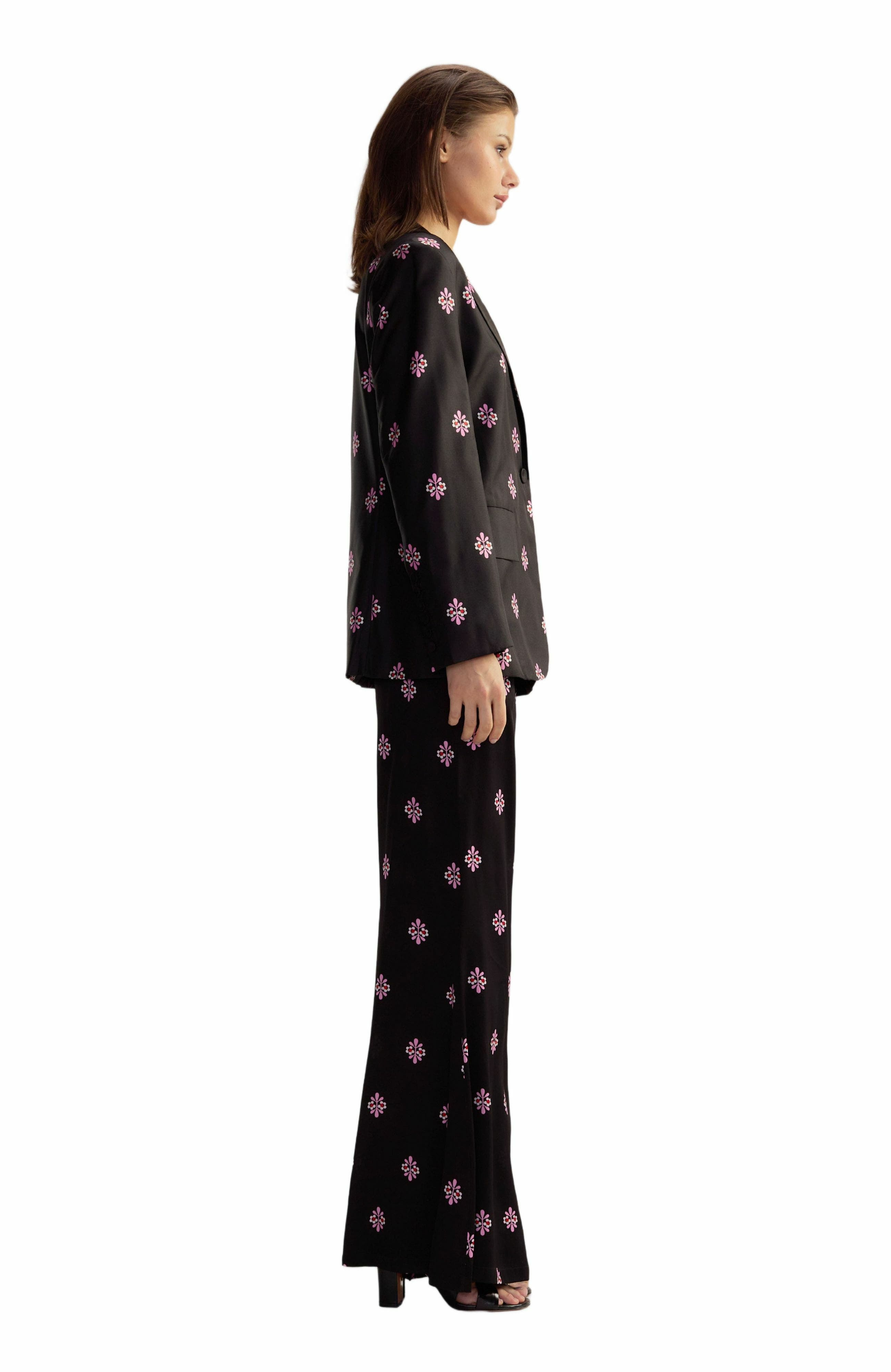 Cynthia Rowley Blake Silk Twill Blazer in Black Multi at Nordstrom - 2