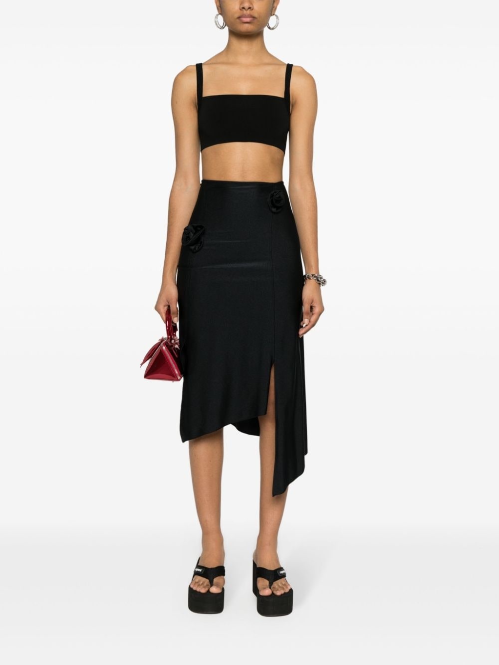 floral-appliquÃ© midi skirt - 2