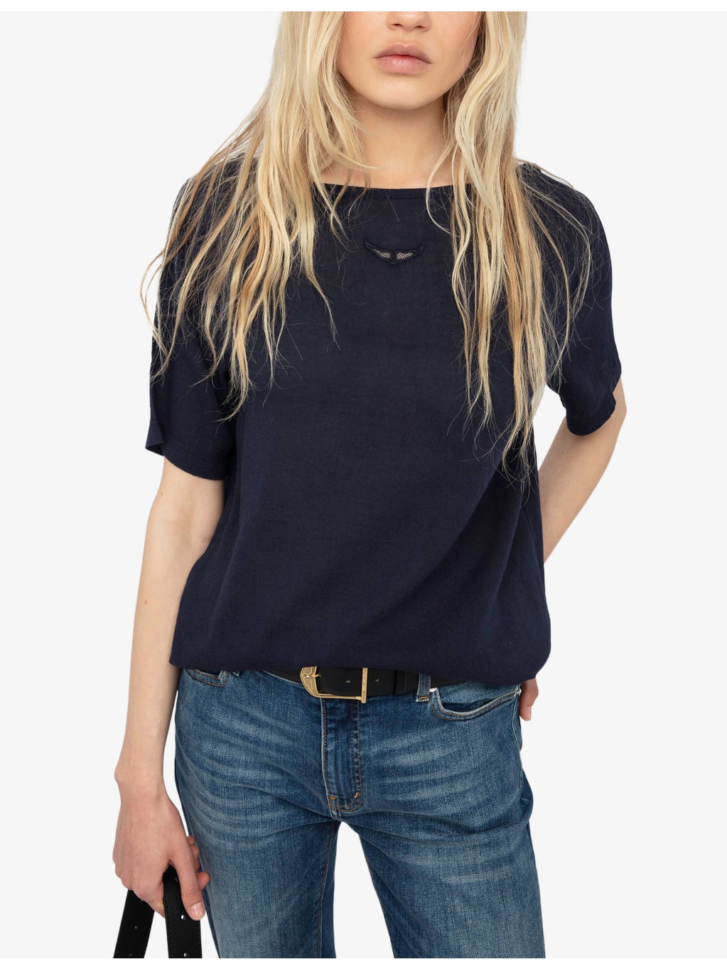 Ella Relaxed-Fit Open-Back Cotton-Blend T-Shirt - 5