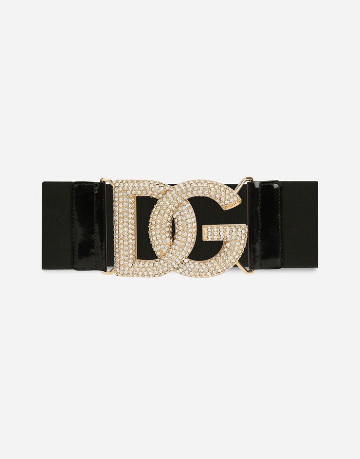 Elasticated belt with crystal DG buckle - 1