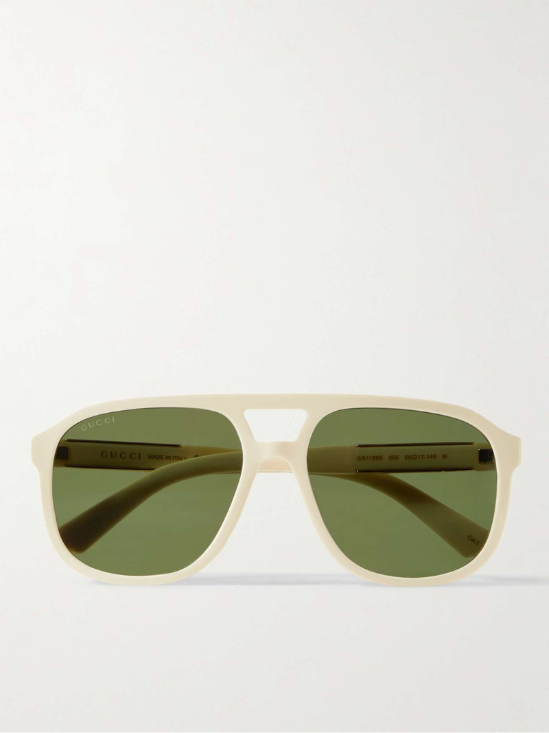 Aviator-Style Acetate and Gold-Tone Sunglasses 1