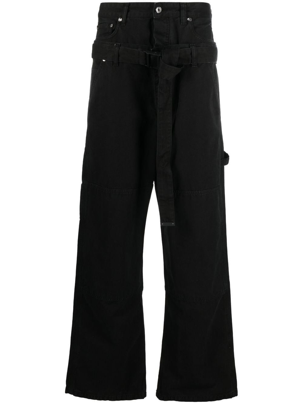 wide-leg layered trousers - 1