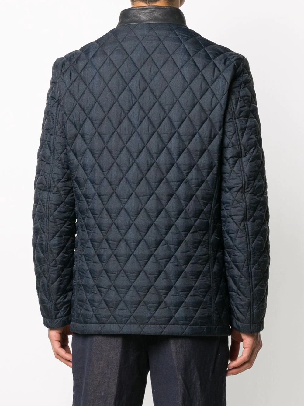 quilted single-breasted coat - 4