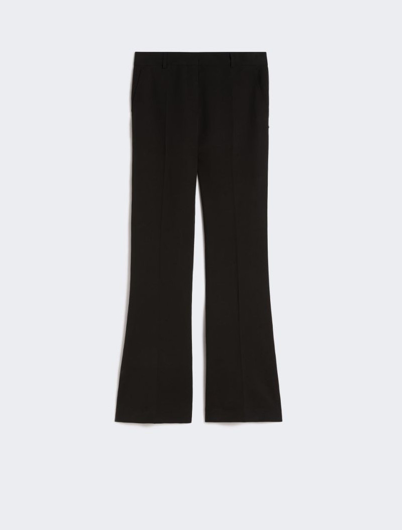 Slim-fit flared trousers in viscose - black 1