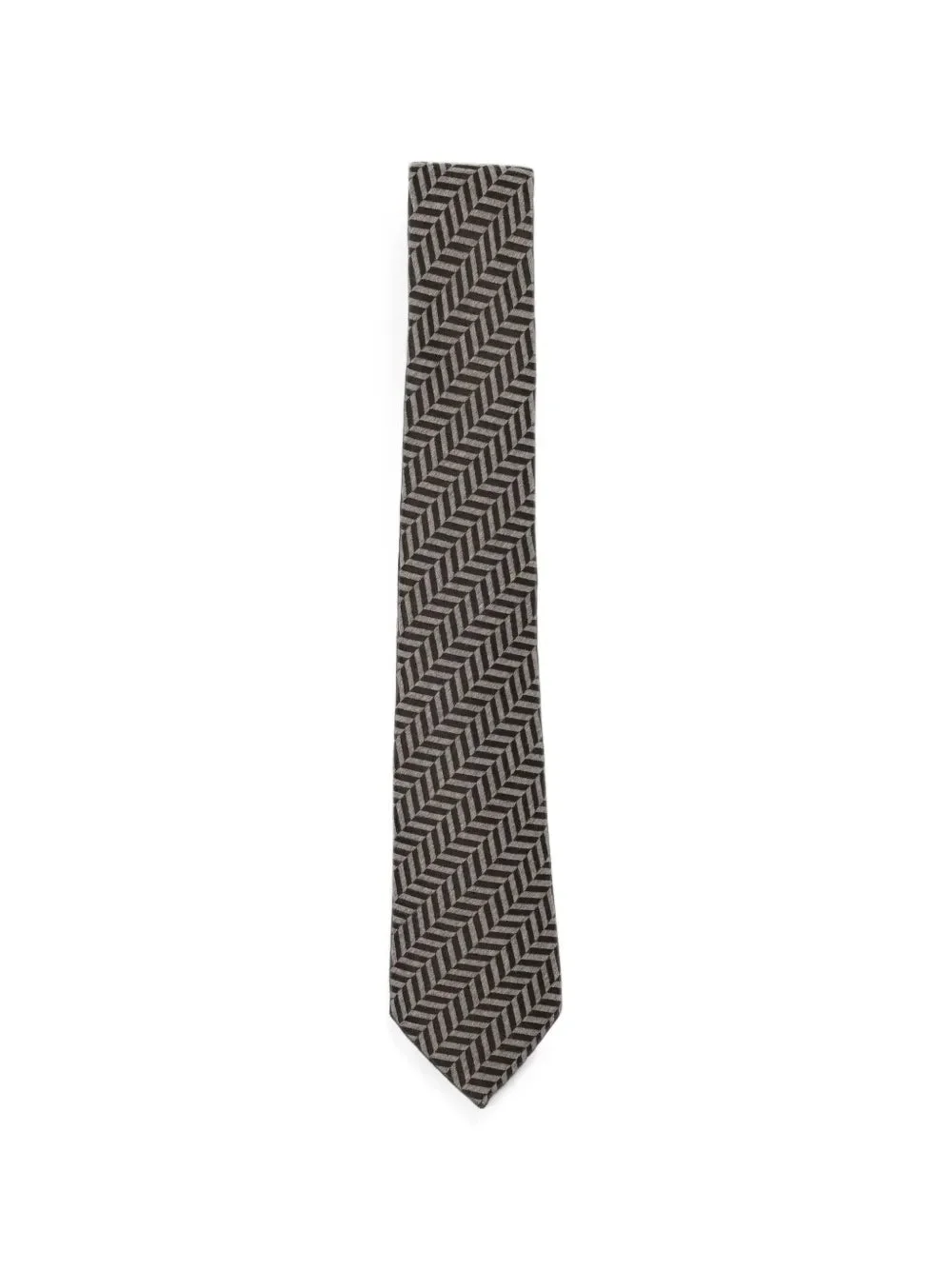 CHEVRON-PATTERN SILK TIE - 1