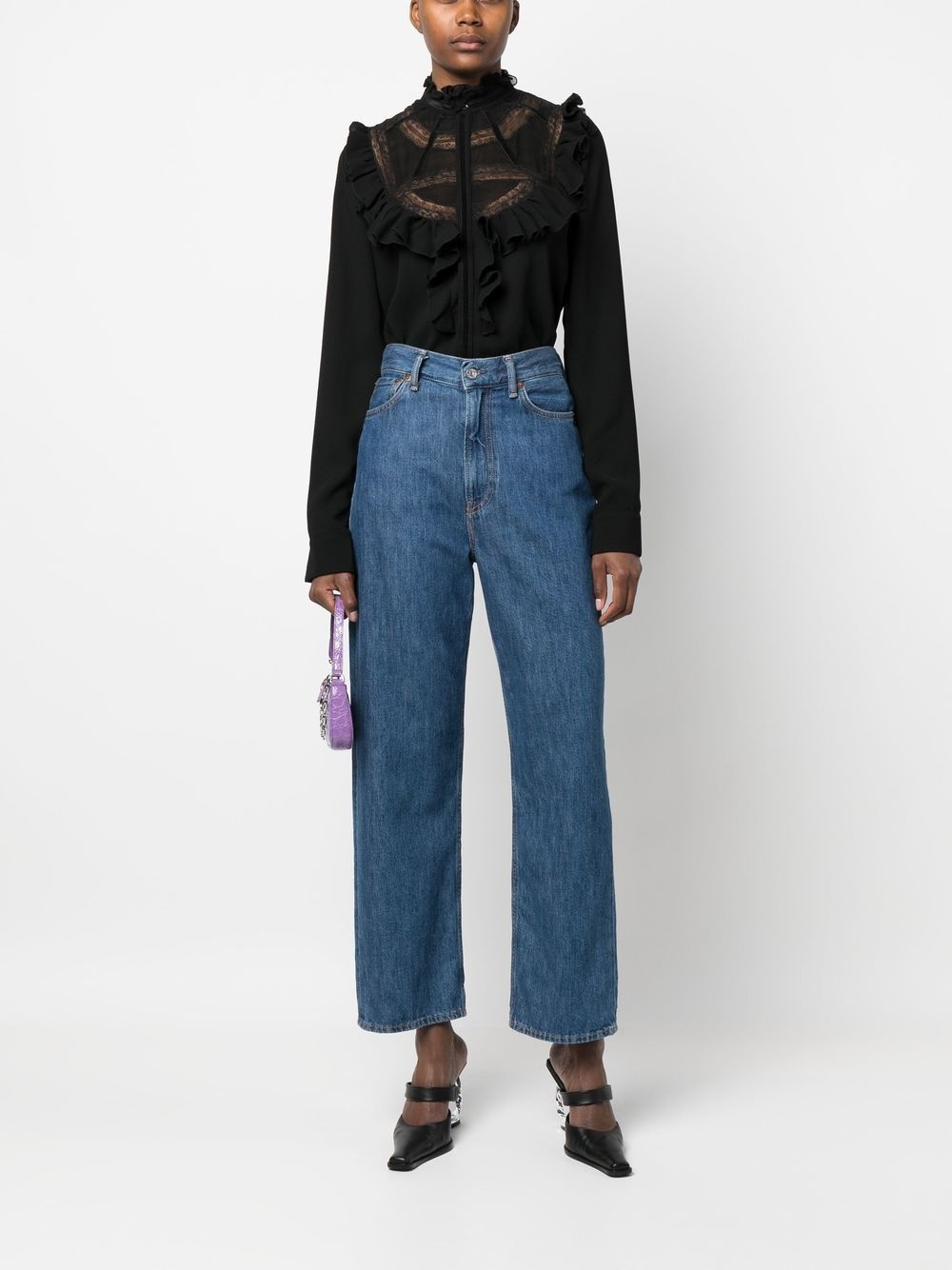 ruffled long-sleeved blouse - 2