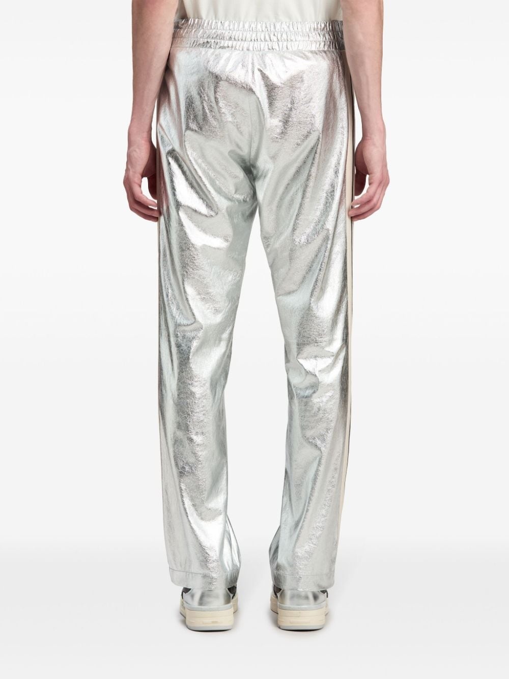 metallic-finish leather trousers - 5