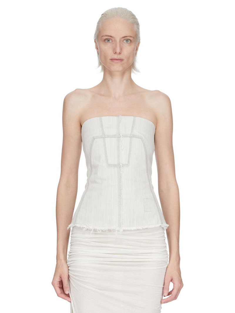 Off-White Temple Bustier Denim Top - 1
