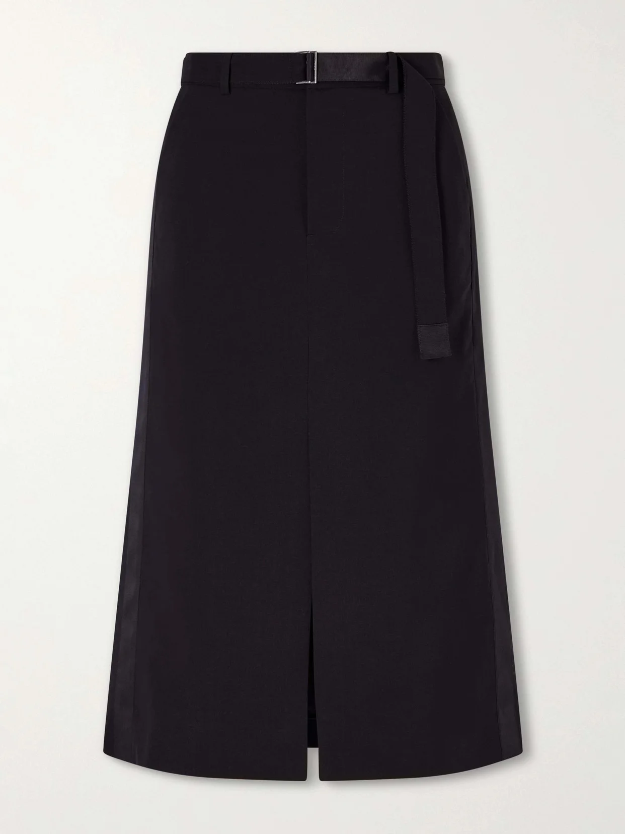 Suiting Paneled Wool Midi Skirt - 1