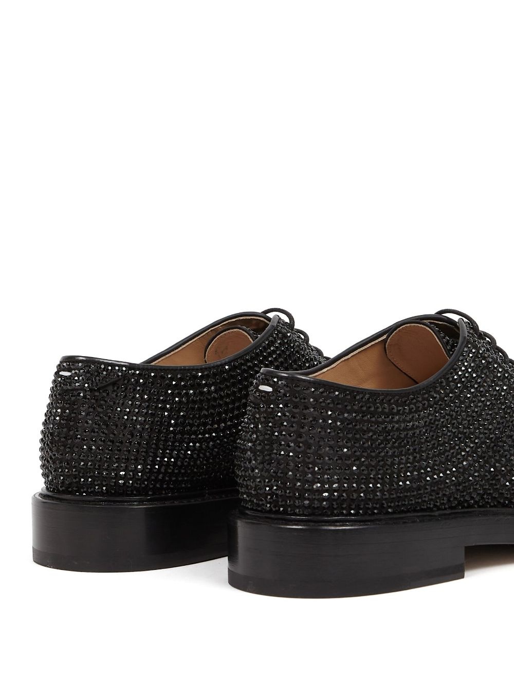 rhinestone split-toe lace-up shoes - 4