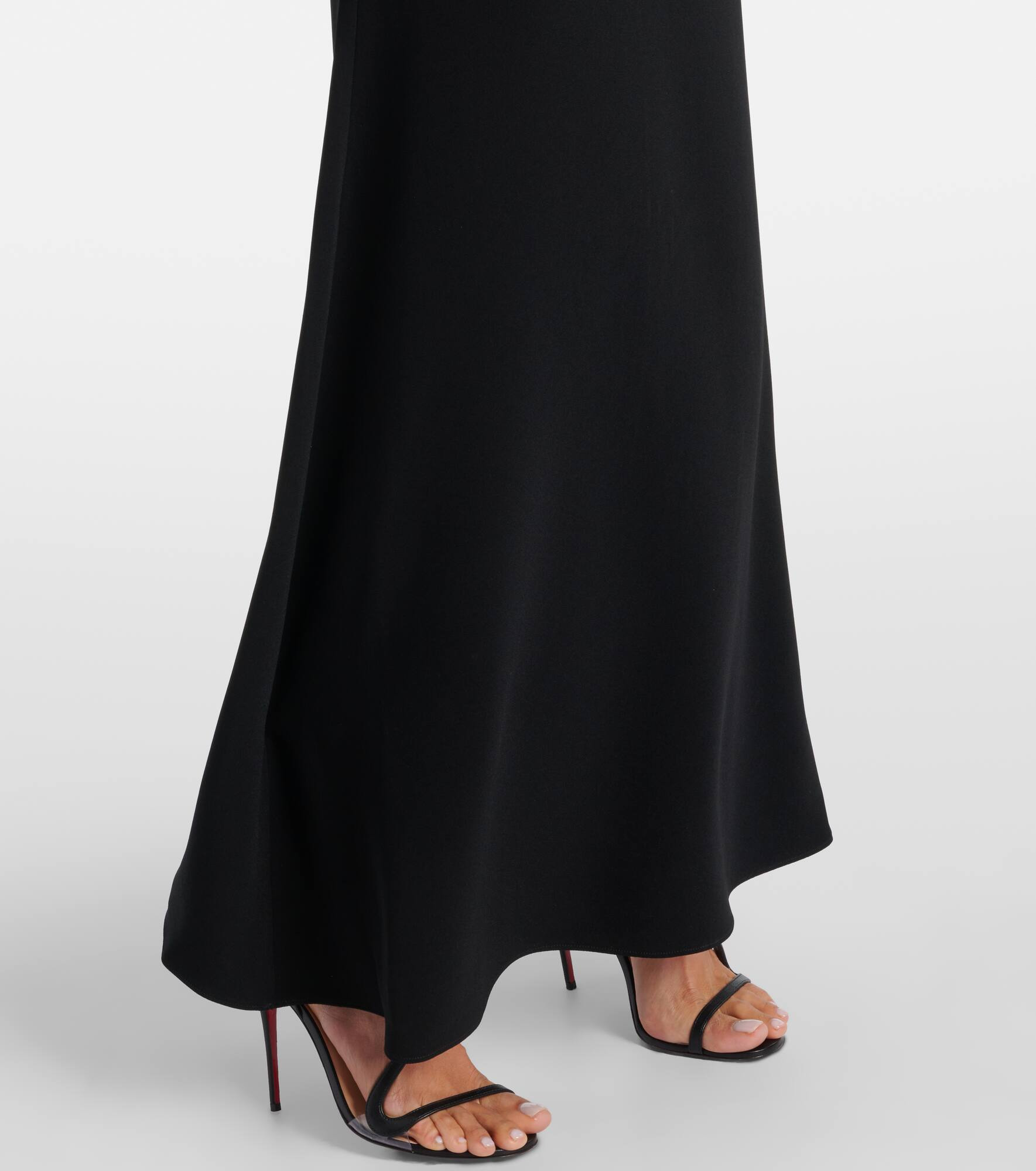 Embellished off-shoulder crêpe satin gown - 5