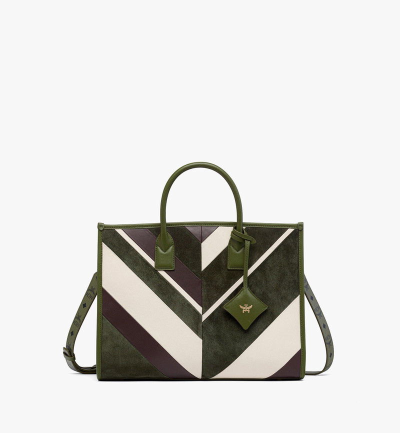 München Tote in Mega Herringbone Suede 1