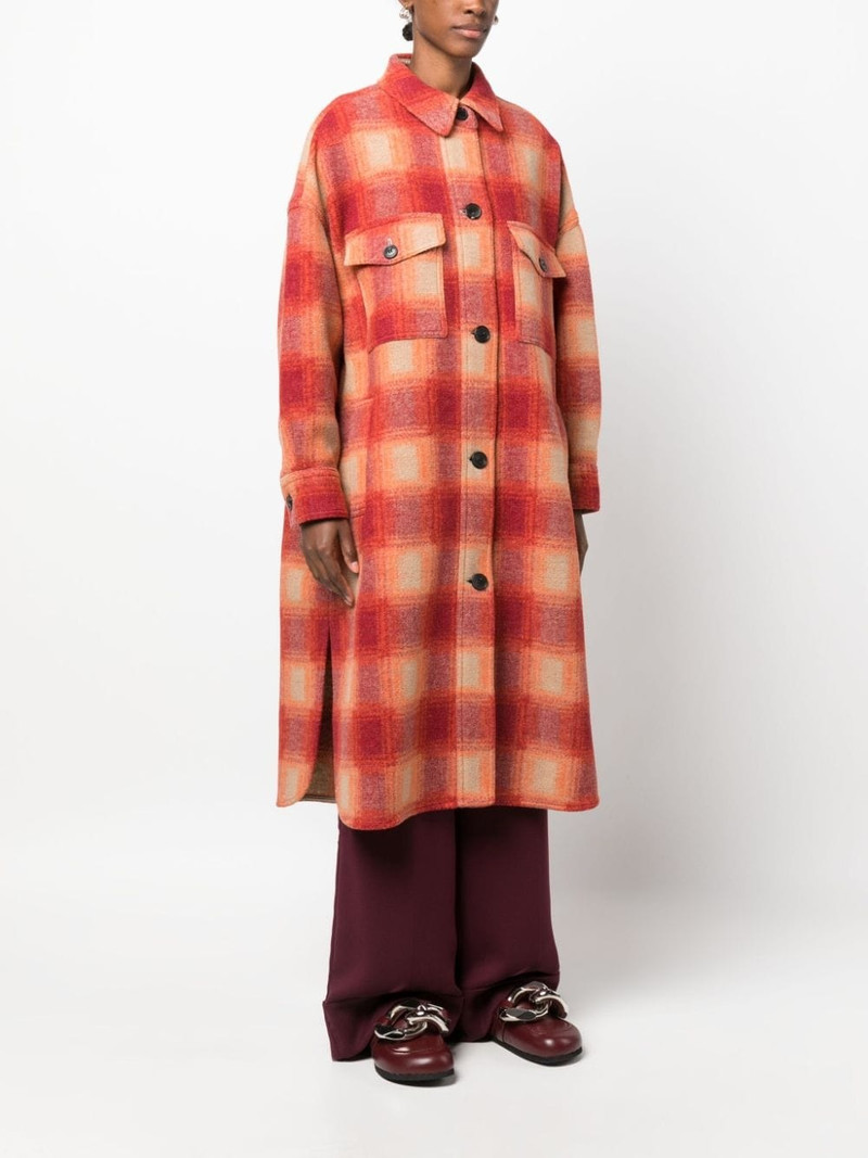 plaid-check flannel midi coat 3
