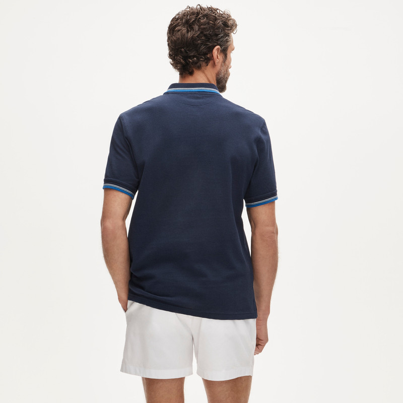 Tipped waffle-knit cotton polo shirt 4