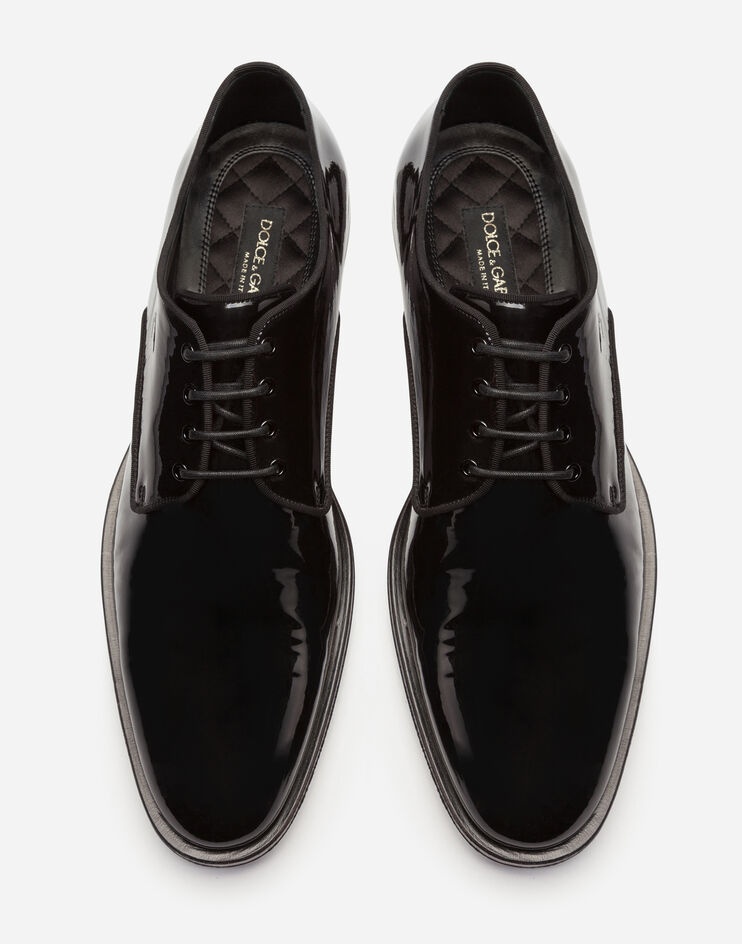 Glossy patent leather derby shoes - 4