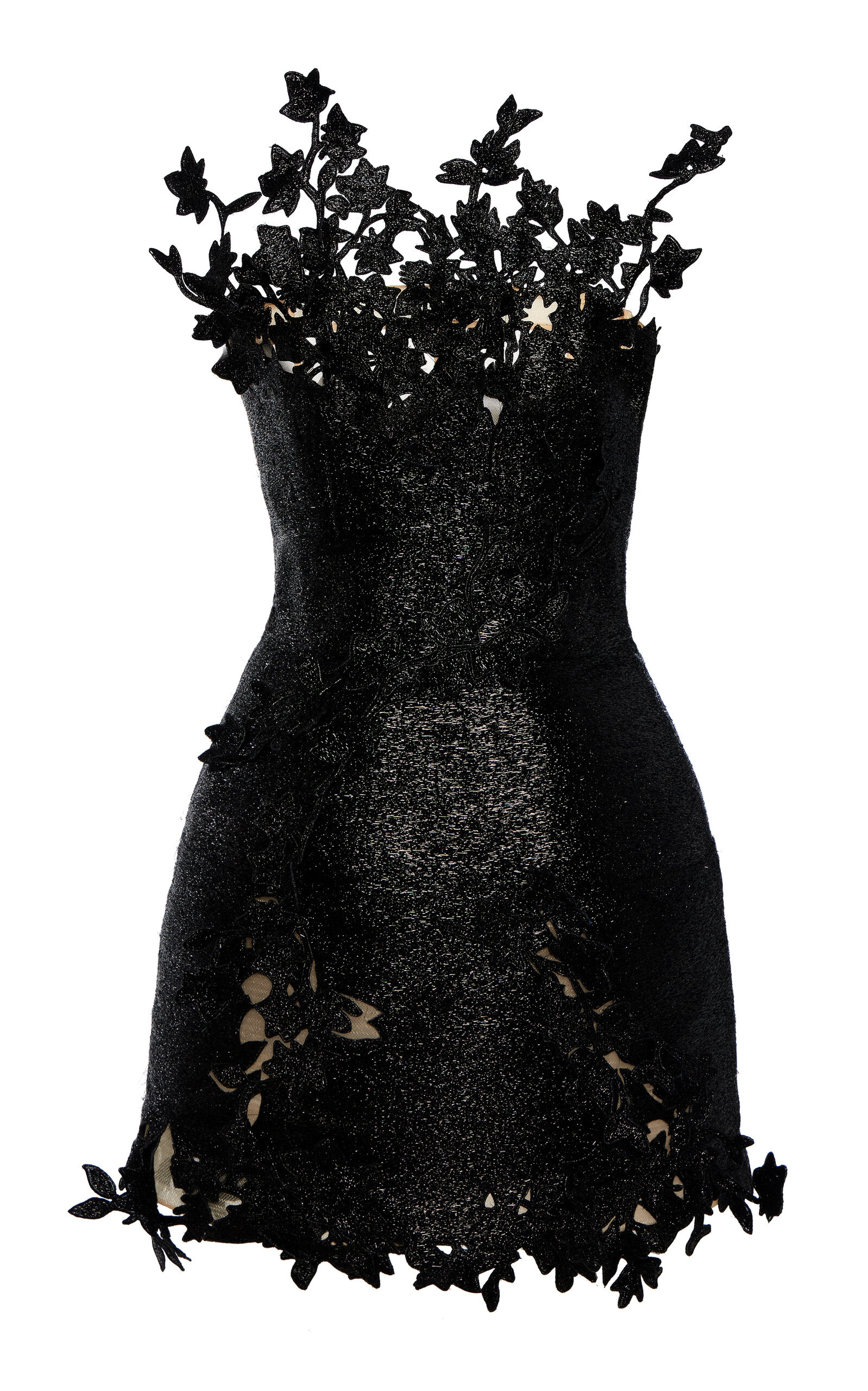 Embroidered Threadwork Mini Dress black - 1