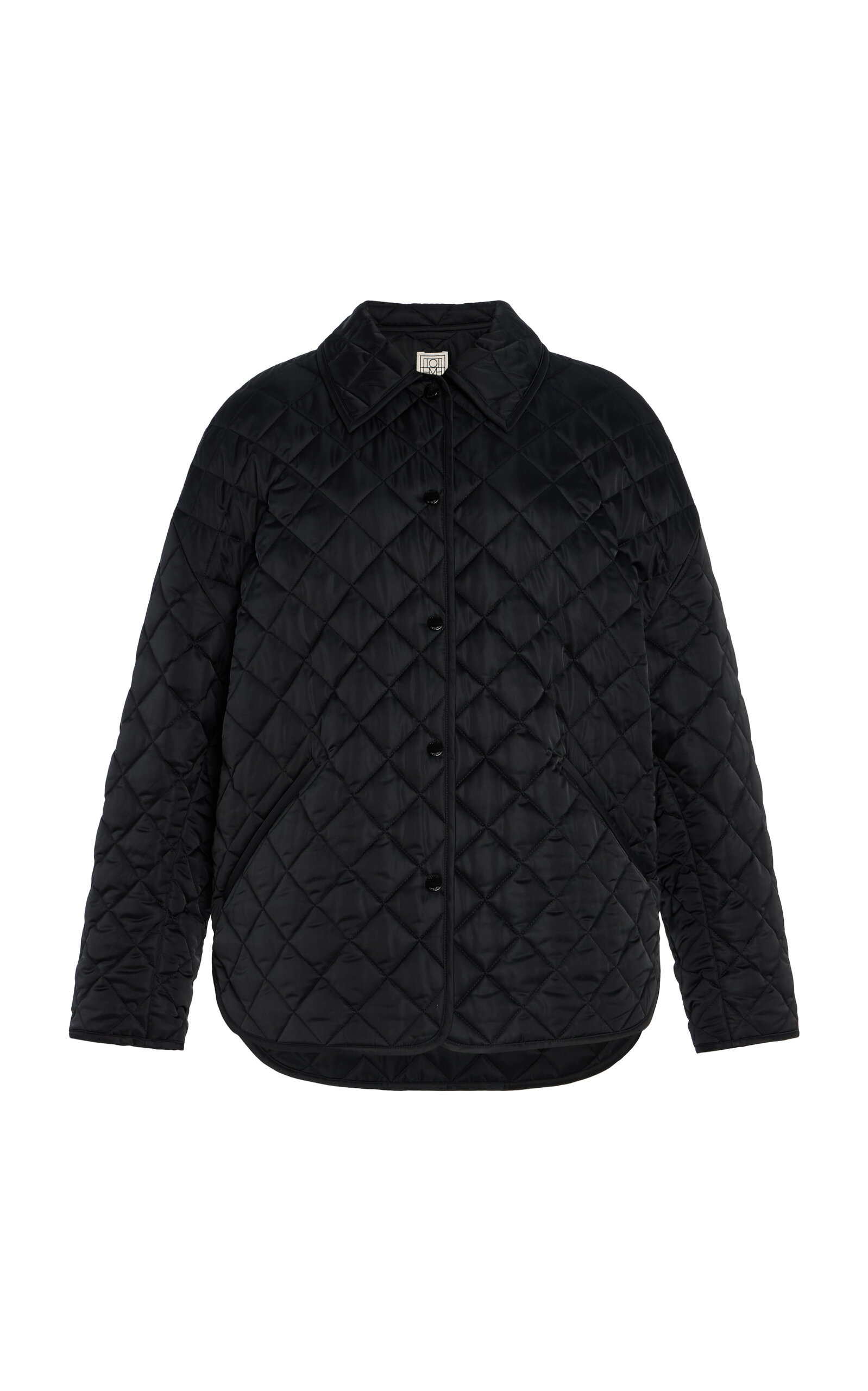 Collared Quilted Jacket black - 1
