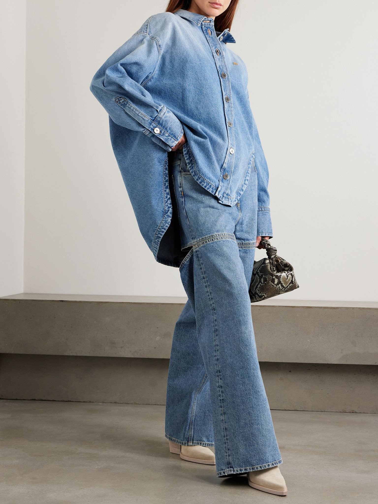 Cutout paneled boyfriend jeans Blue - 2