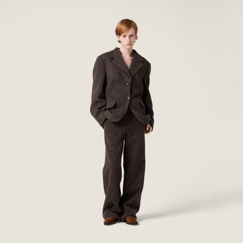 Miu Miu Single-breasted light Shetland wool jacket outlook