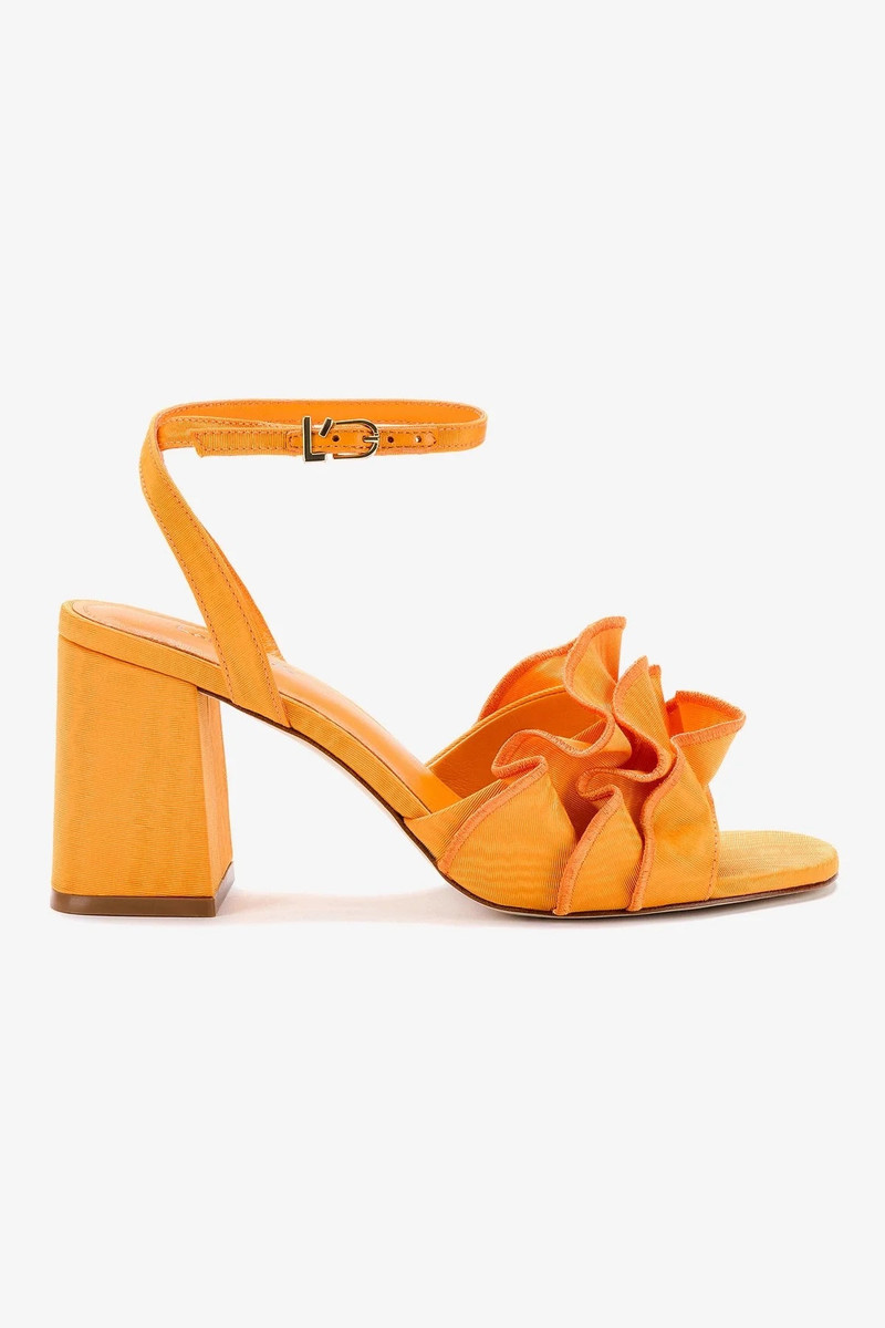 Selena Ruffle Sandal In Mango Fabric 1