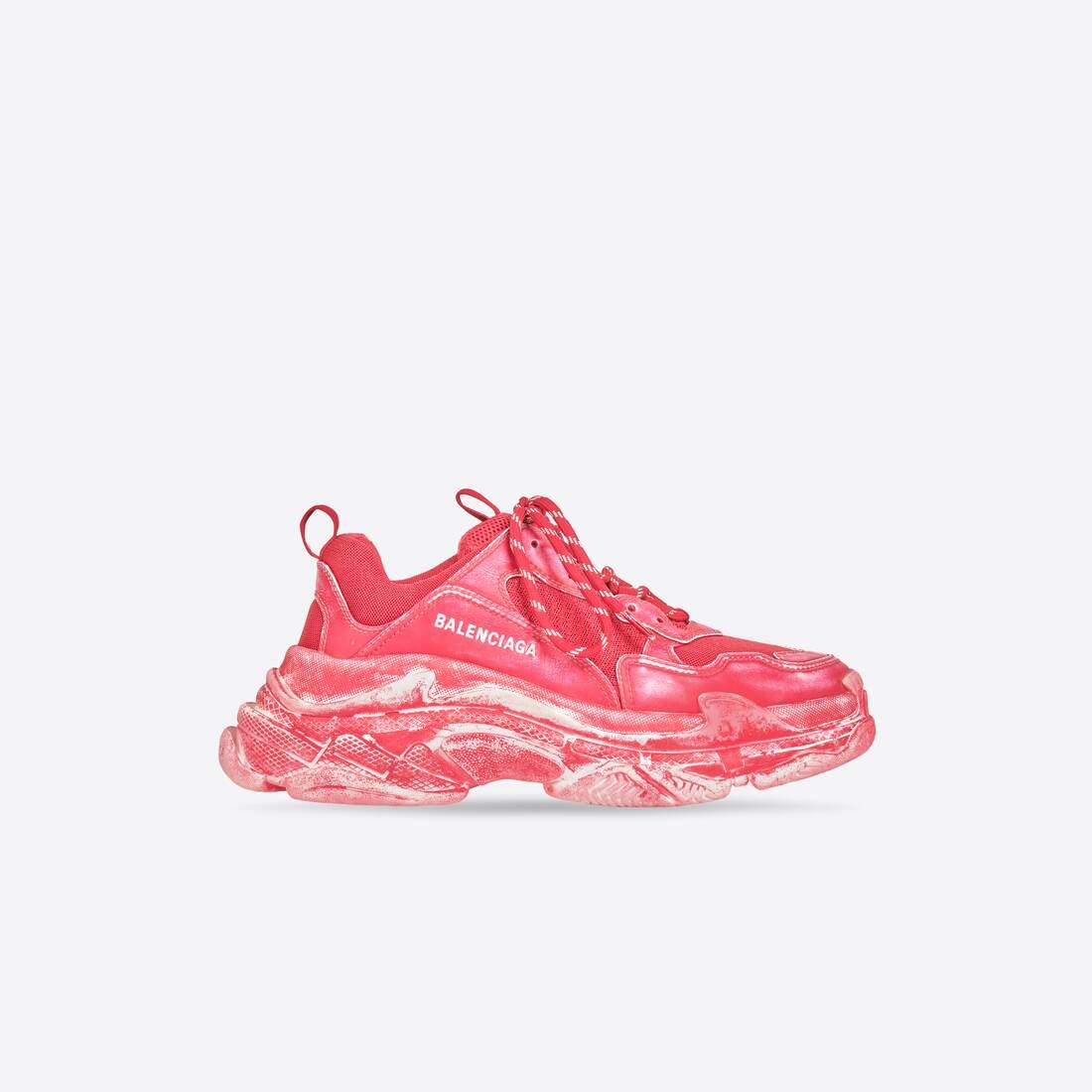 Women's Triple S Faded Sneaker in Dark Red - 1