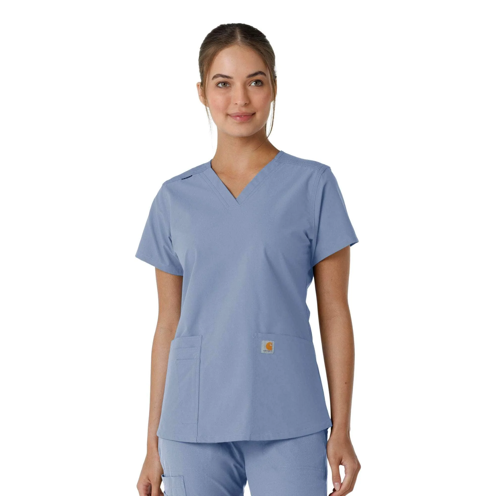 Women's Force Essentials V-Neck Knit Panel Scrub Top - 1